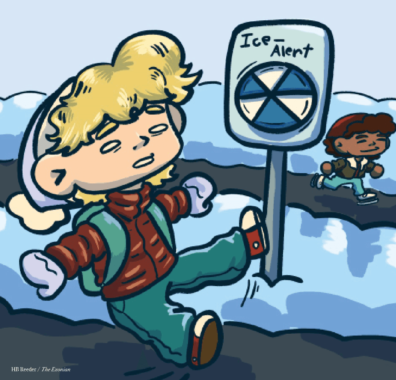 Students Stumble on Black Ice